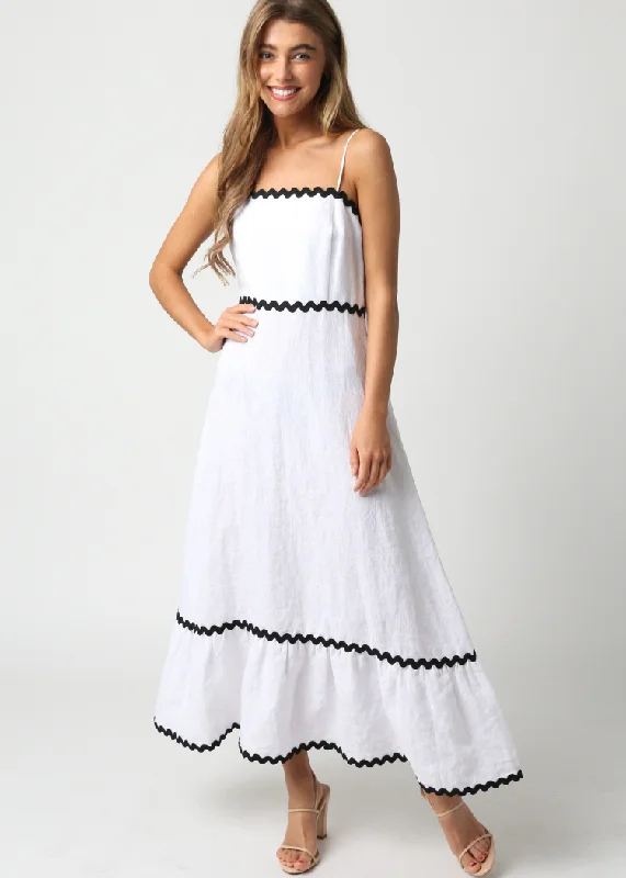 Rain - Resistant Casual Dresses for Wet Weather Meadow Midi Dress- White ***FINAL SALE*** Rain - Resistant Casual Dresses for Wet Weather Meadow Midi Dress- White ***FINAL SALE***