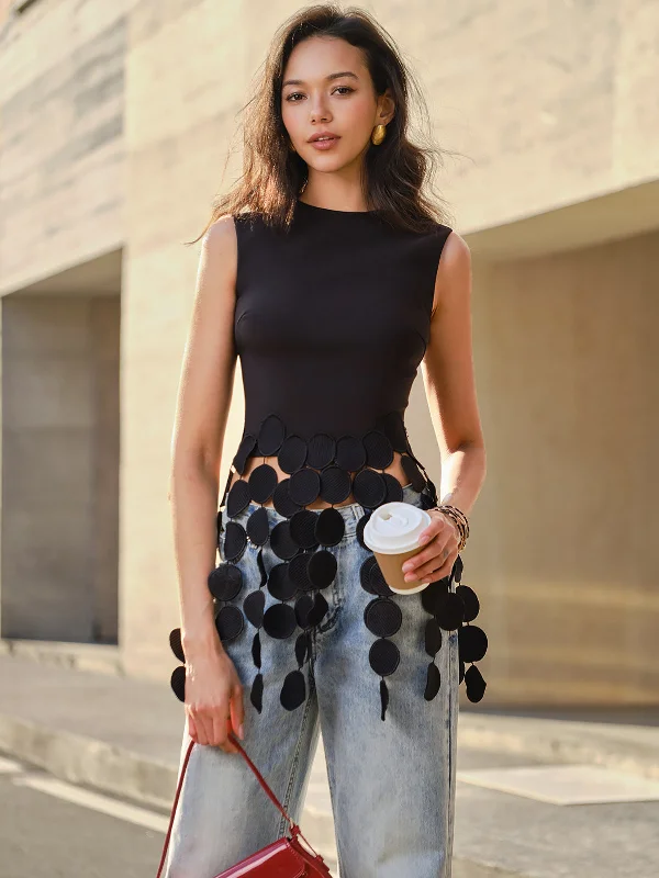 Sleep - Wear Inspired Casual Dresses for a Cozy Feel​ Crop Tassel Tank Top