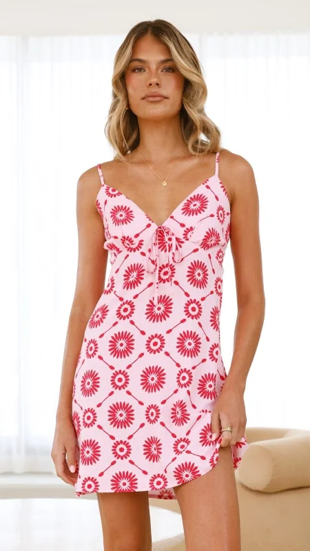 Leather mini dresses for a edgy style Vashi Mini Dress - Naomi Print