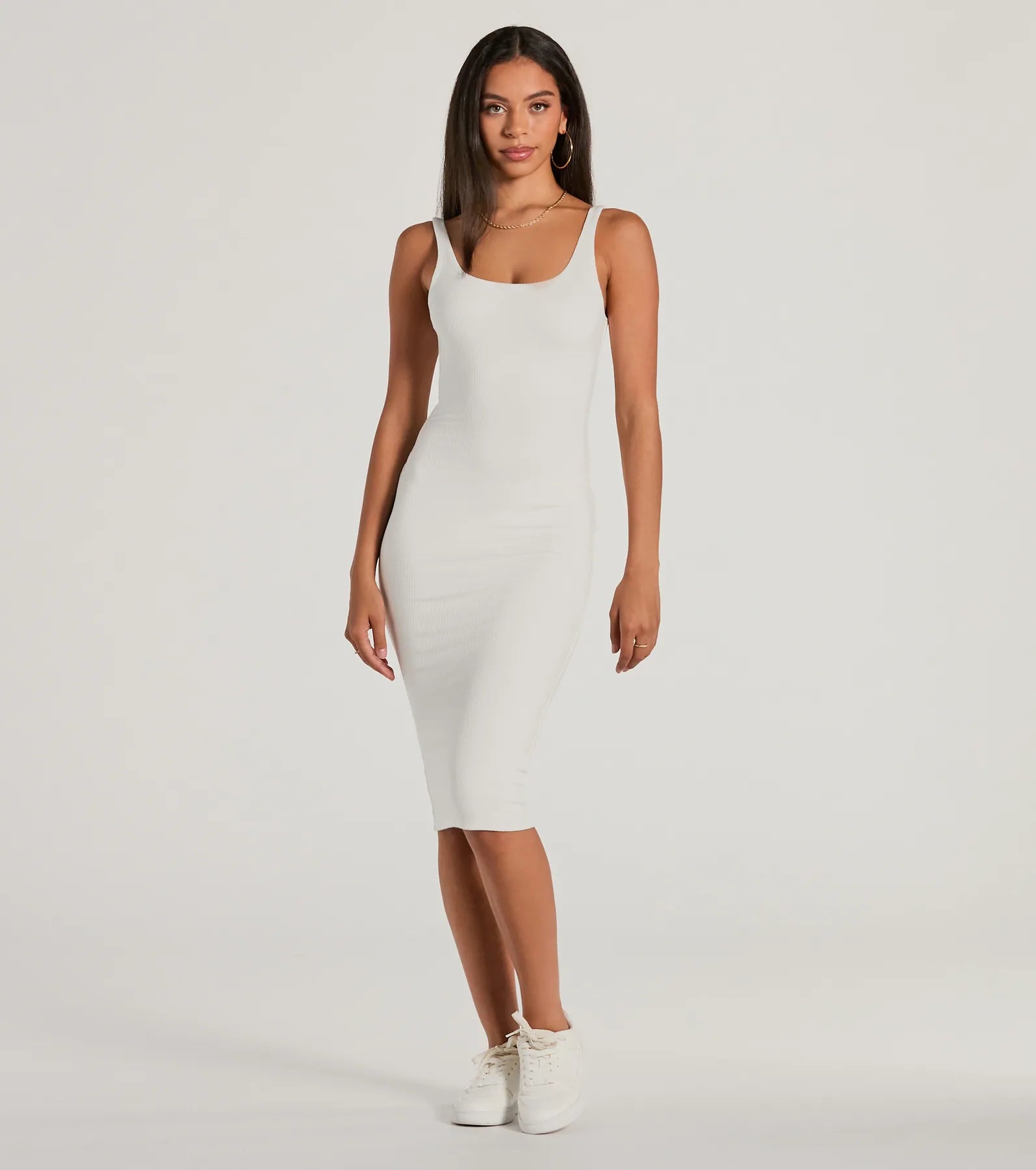 Bamboo - Fiber Casual Dresses for an Eco - Friendly Option​ Done In One Ribbed Knit Bodycon Midi Dress