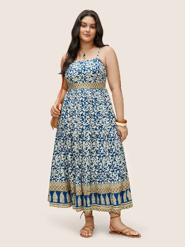 Anti - Wrinkle Casual Dresses for Easy Maintenance Boho Print Patchwork Adjustable Straps Cami Dress Anti - Wrinkle Casual Dresses for Easy Maintenance Boho Print Patchwork Adjustable Straps Cami Dress