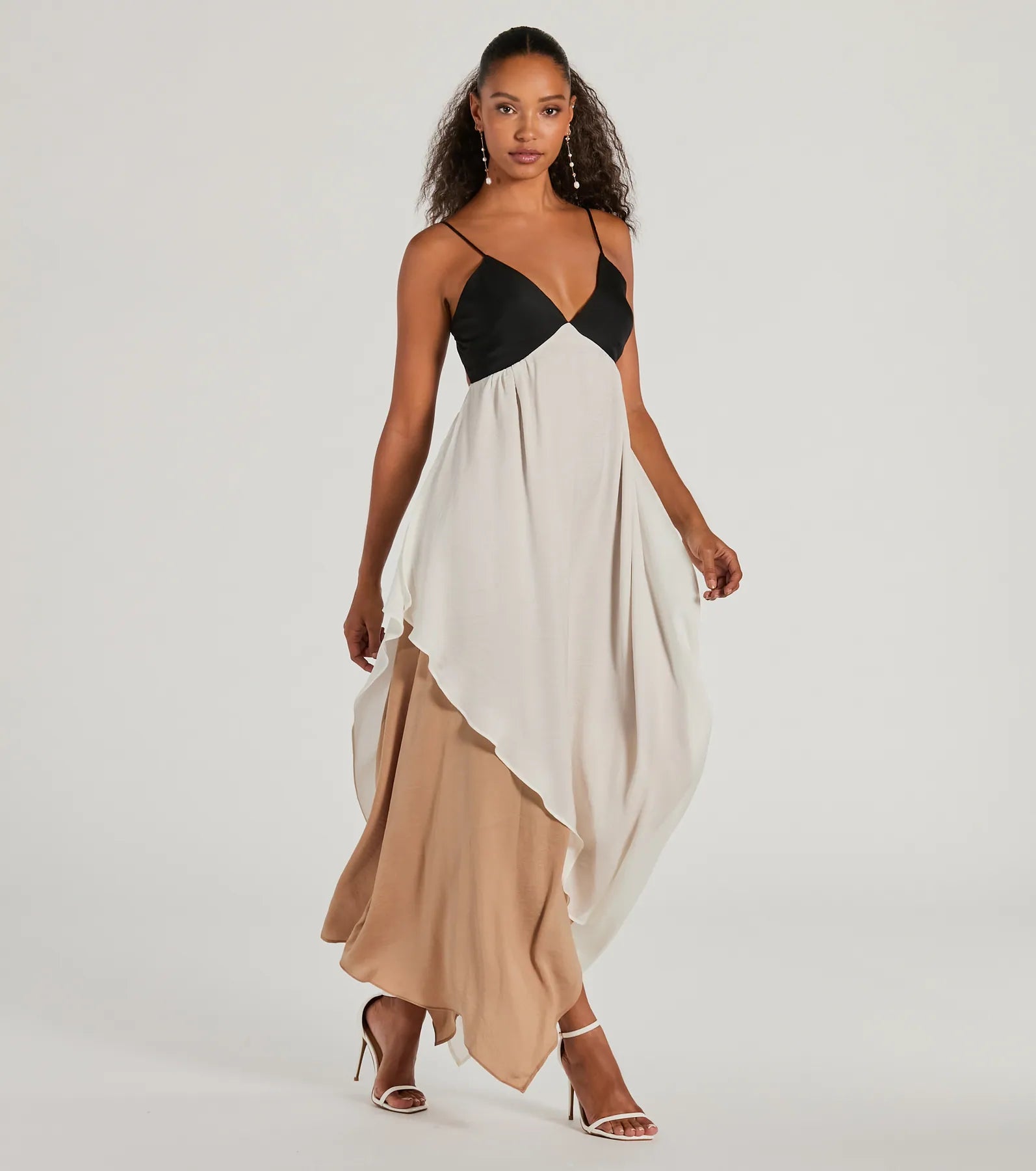 Concert - Wear Casual Dresses with a Fun Style​ Chic Passion V-Neck Color Block Maxi Dress