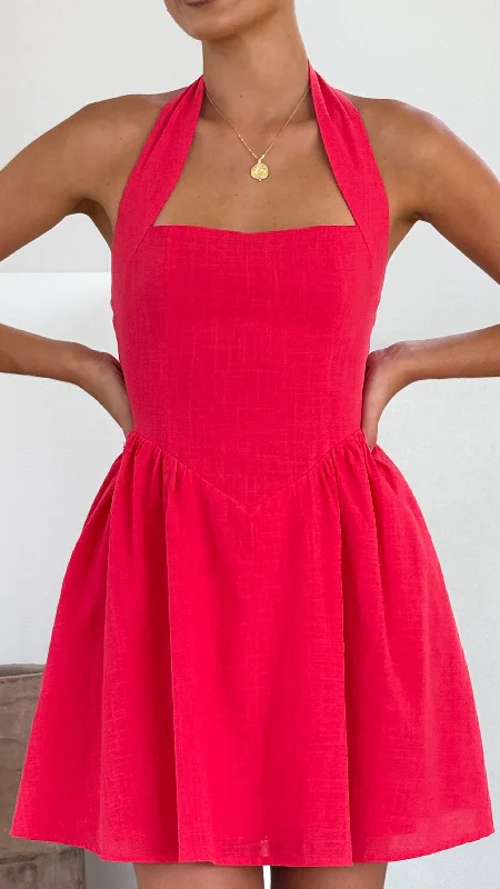Velvet mini dresses for autumn weddings Peyton Mini Dress - Red