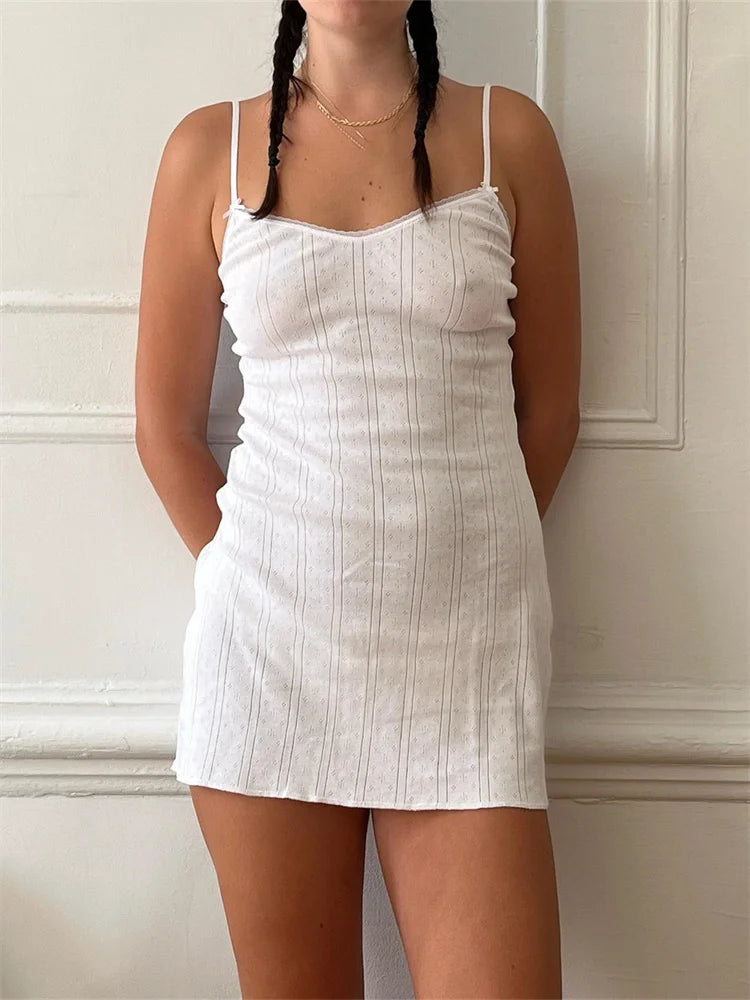 Mini dresses with abstract prints for an artistic look FashionSierra - Fairy Aesthetic V-neck Spaghetti Strap Mini Dress