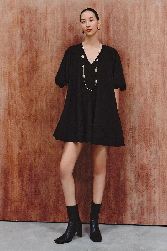 Glittery Casual Dresses for a Sparkly Effect​ Clare Tent Puffy Sleeved Foam Mini Dress