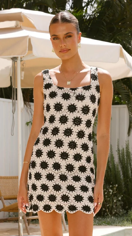 Mini dresses with embroidered details for a unique touch Laney Mini Dress - Black/Cream