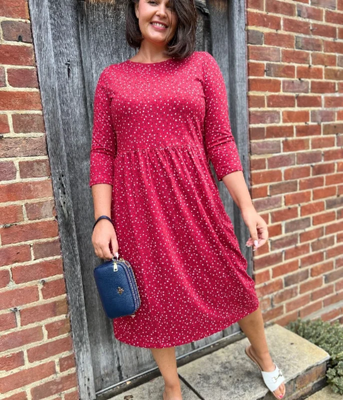 Drawstring - Waist Casual Dresses for Adjustable Tightness​ Ex Seasalt Red Dot Guelder Rose Dress