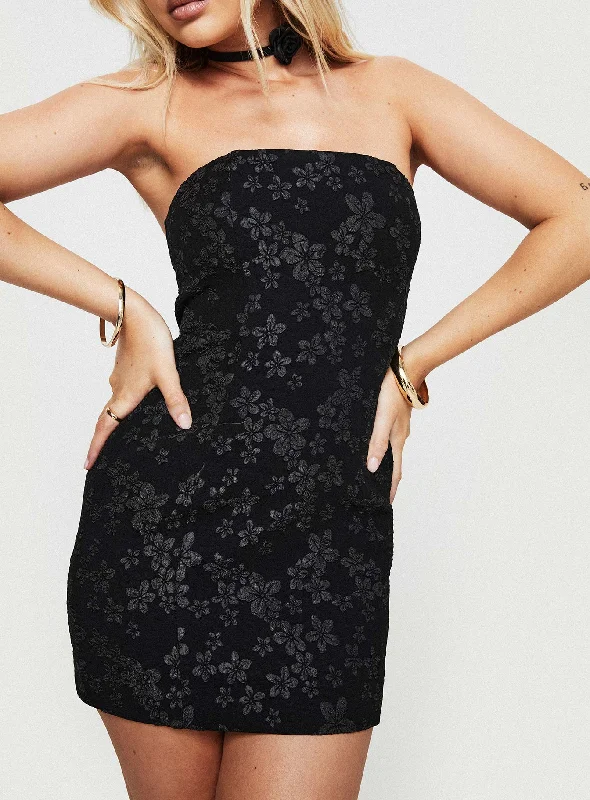 Satin mini dresses for a luxurious feel Anja Mini Dress Black