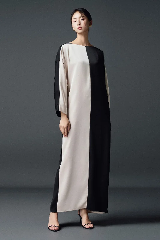 DIY - Inspired Casual Dresses with Customizable Elements Winifred Straight Boat Neck Twill Silk Ankle Length Dress DIY - Inspired Casual Dresses with Customizable Elements Winifred Straight Boat Neck Twill Silk Ankle Length Dress