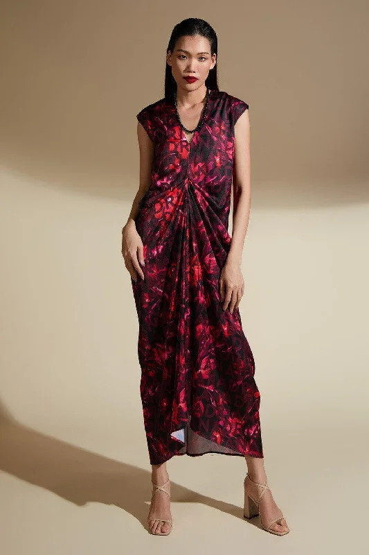 Pocket - Equipped Casual Dresses for Practicality Adelynn Straight Draped Latin Silk Midi Dress Pocket - Equipped Casual Dresses for Practicality Adelynn Straight Draped Latin Silk Midi Dress