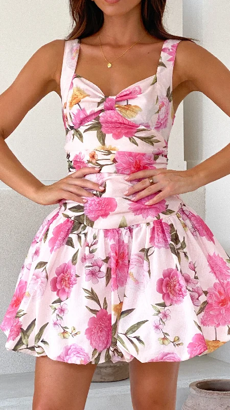 Mini dresses with beaded embellishments for a fancy event Pixie Mini Dress - Pink Floral