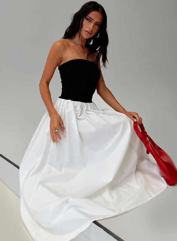 Off - Shoulder Casual Dresses for a Feminine Touch​ Rhett Maxi Dress Black / White
