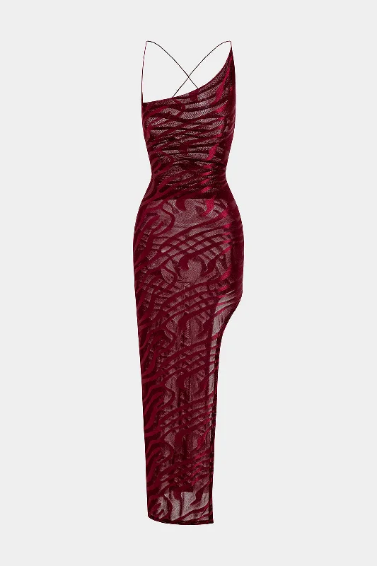 Button - Front Casual Dresses with Decorative Buttons Mesh Tie Back Backless Slip Slit Maxi Dress Button - Front Casual Dresses with Decorative Buttons Mesh Tie Back Backless Slip Slit Maxi Dress