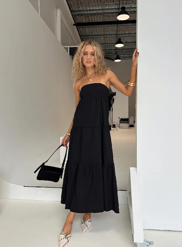 Recycled - Material Casual Dresses for Sustainability​ Osment Maxi Dress Black