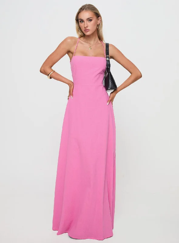 Pleated Casual Dresses for a Structured Look​ Clea Maxi Dress Pink