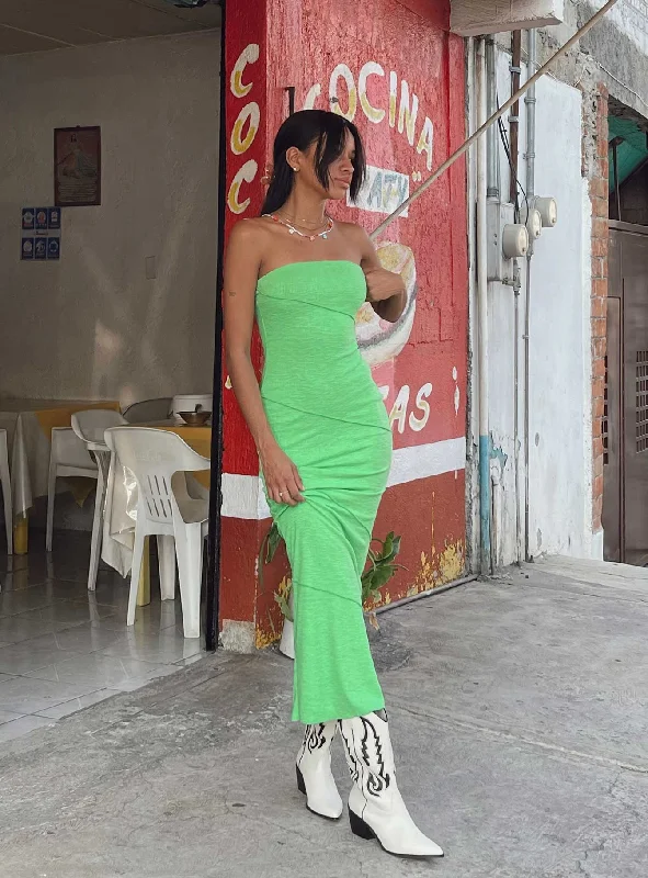 Crochet Casual Dresses for a Handmade Appeal​ Oscar Midi Dress Green