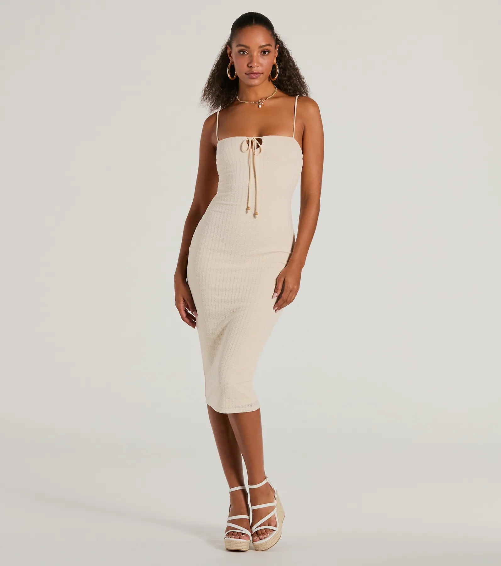 Button - Front Casual Dresses with Decorative Buttons Effortless Blis Sleeveless Bodycon Knit Midi Dress Button - Front Casual Dresses with Decorative Buttons Effortless Blis Sleeveless Bodycon Knit Midi Dress