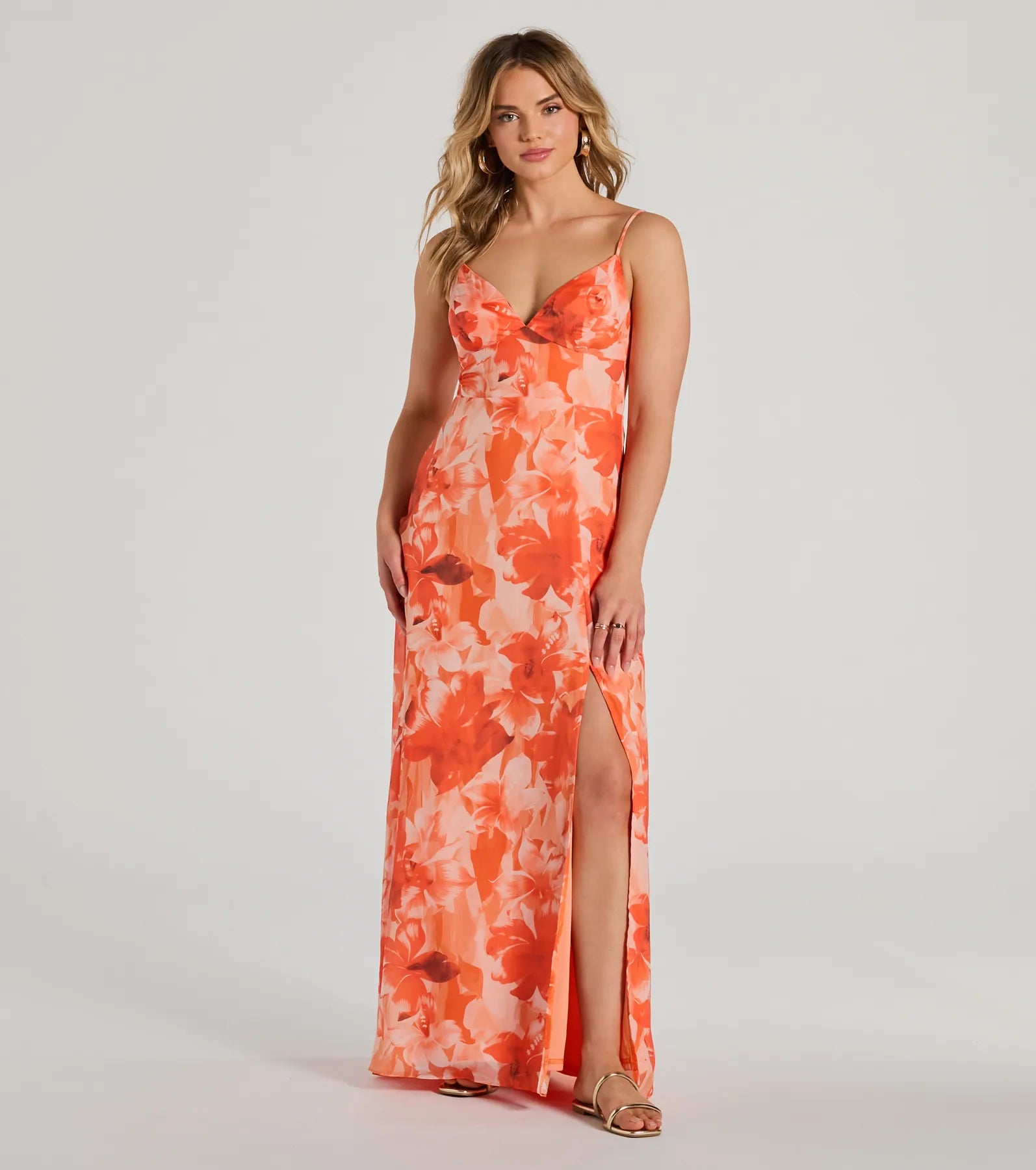 Tie - Dye Casual Dresses for a Retro Style Beauty So Unique Lace-Up Floral Chiffon Maxi Dress Tie - Dye Casual Dresses for a Retro Style Beauty So Unique Lace-Up Floral Chiffon Maxi Dress
