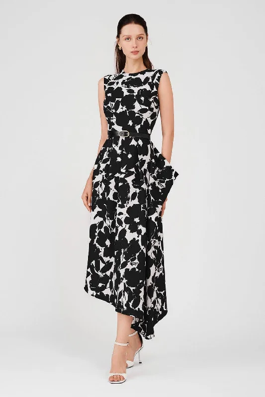 Neon - Colored Casual Dresses for a Trendy Look Amaya Asymmetric Pleated Poly Silk Midi Dress Neon - Colored Casual Dresses for a Trendy Look Amaya Asymmetric Pleated Poly Silk Midi Dress