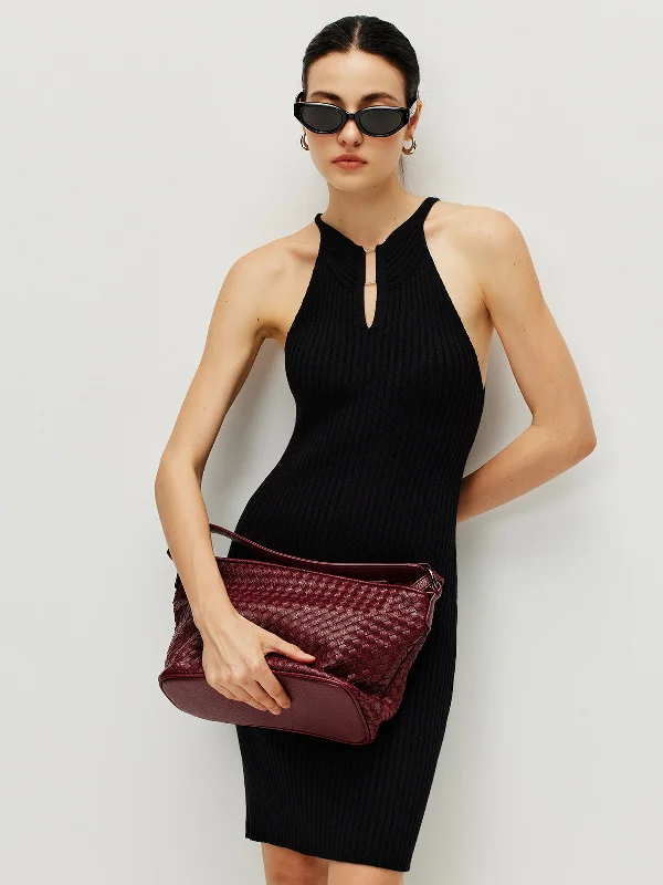 Denim Casual Dresses for a Casual and Durable Option​ Ribbed Sexy Sleeveless Sweater Dress