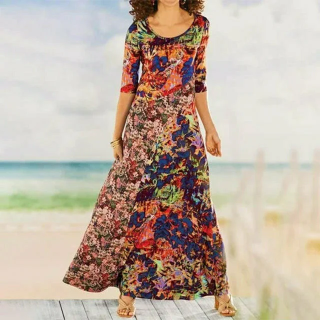 Mini dresses with side slits for a sexy appeal Elegant Printed Casual Dress