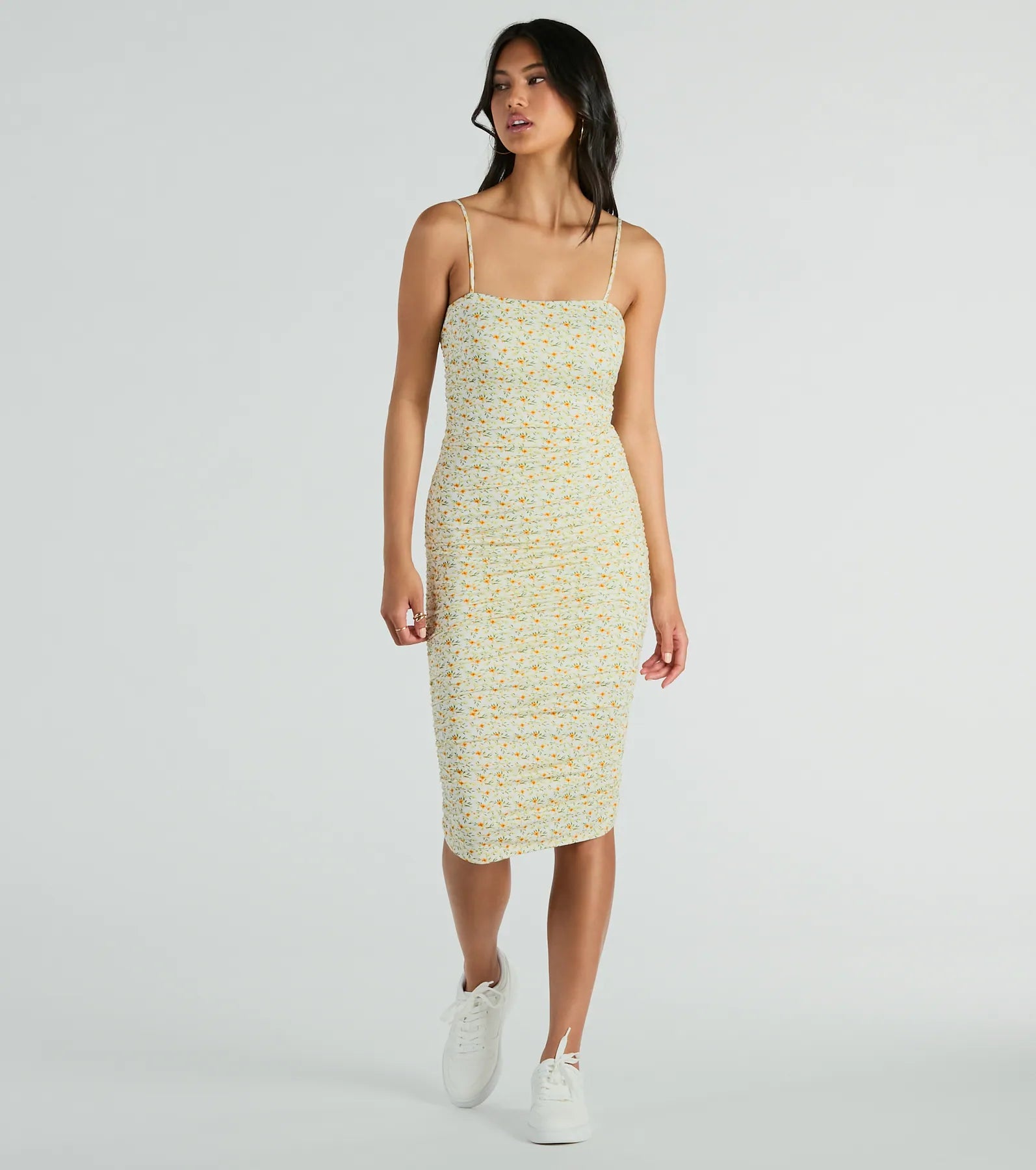 A - Line Casual Dresses for a Flattering Silhouette Smell The Garden Square Neck Floral Midi Dress A - Line Casual Dresses for a Flattering Silhouette Smell The Garden Square Neck Floral Midi Dress