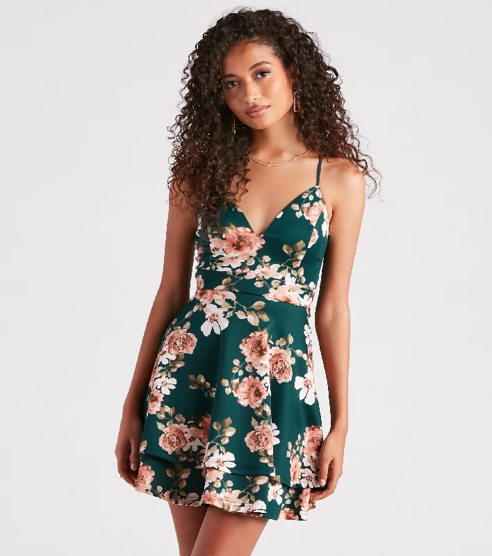 Mini dresses with patchwork designs for a unique style Blossom With Beauty Floral Skater Dress Mini dresses with patchwork designs for a unique style Blossom With Beauty Floral Skater Dress