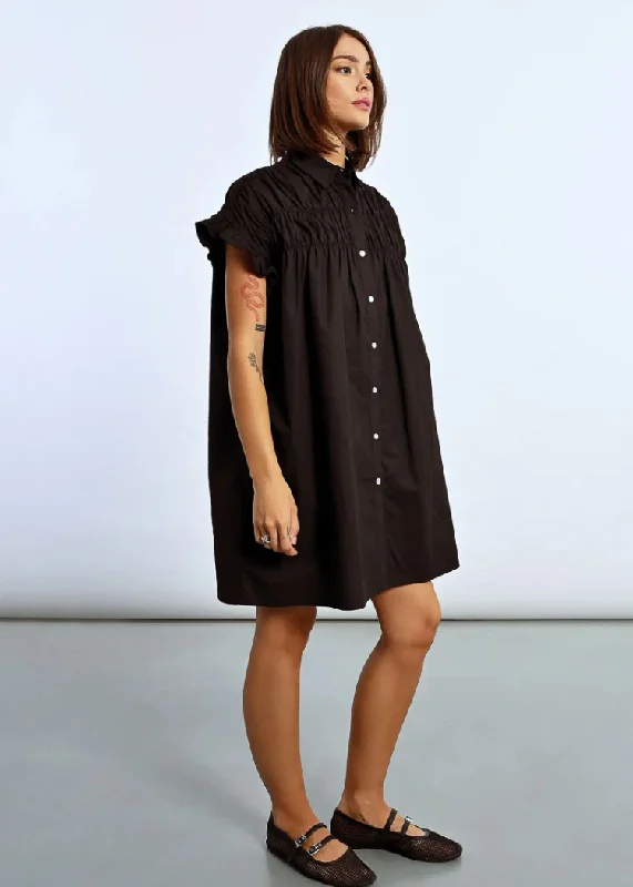 Rain - Resistant Casual Dresses for Wet Weather​ Molly Bracken Cynthia Shirt Dress- Black