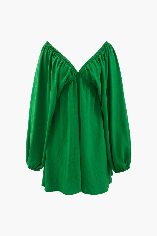 Maxi Casual Dresses for a Relaxed Look​ V-neck Puff Sleeve Mini Dress