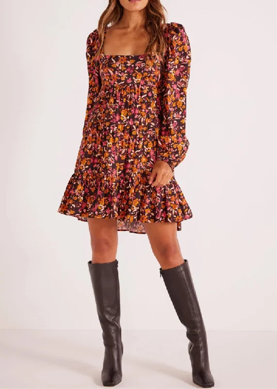 Mini Casual Dresses with Ruffled Hem Mink Pink Sorrento Mini Dress - Floral ***FINAL SALE*** Mini Casual Dresses with Ruffled Hem Mink Pink Sorrento Mini Dress - Floral ***FINAL SALE***