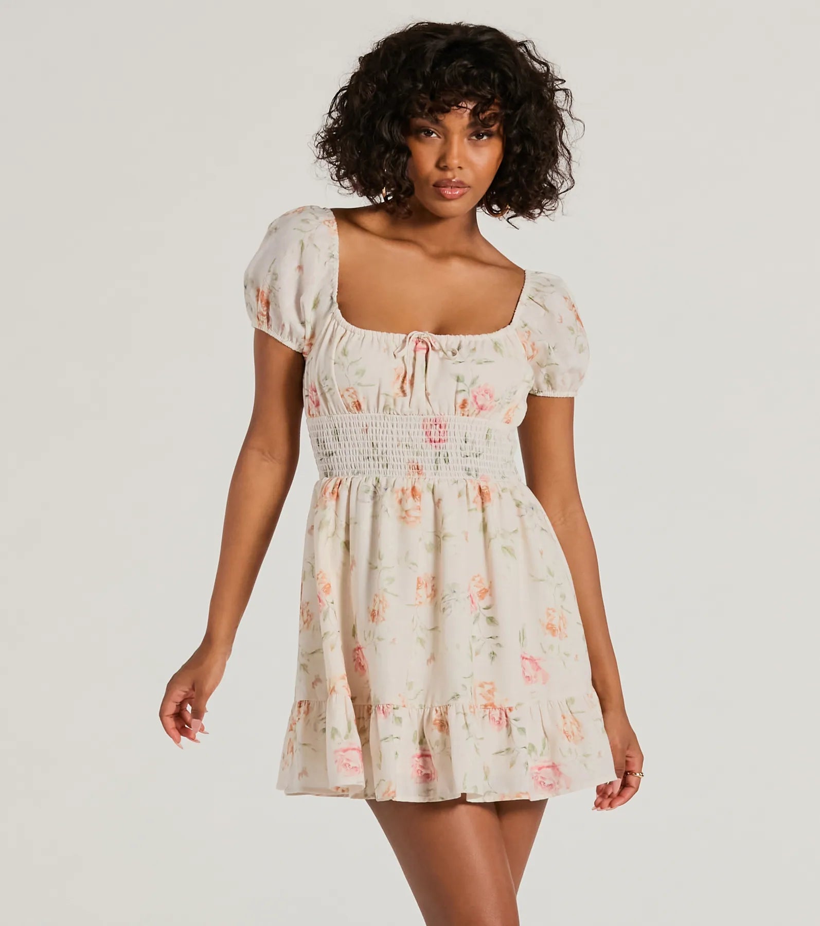 Brand - Specific Casual Dresses from Popular Labels Sure To Love Floral Woven Puff-Sleeve Skater Dress Brand - Specific Casual Dresses from Popular Labels Sure To Love Floral Woven Puff-Sleeve Skater Dress