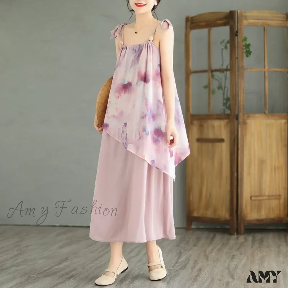 Bamboo - Fiber Casual Dresses for an Eco - Friendly Option Amy Fashion - Sleeveless Asymmetrical Spaghetti Strap Thin Boho Dress Bamboo - Fiber Casual Dresses for an Eco - Friendly Option Amy Fashion - Sleeveless Asymmetrical Spaghetti Strap Thin Boho Dress