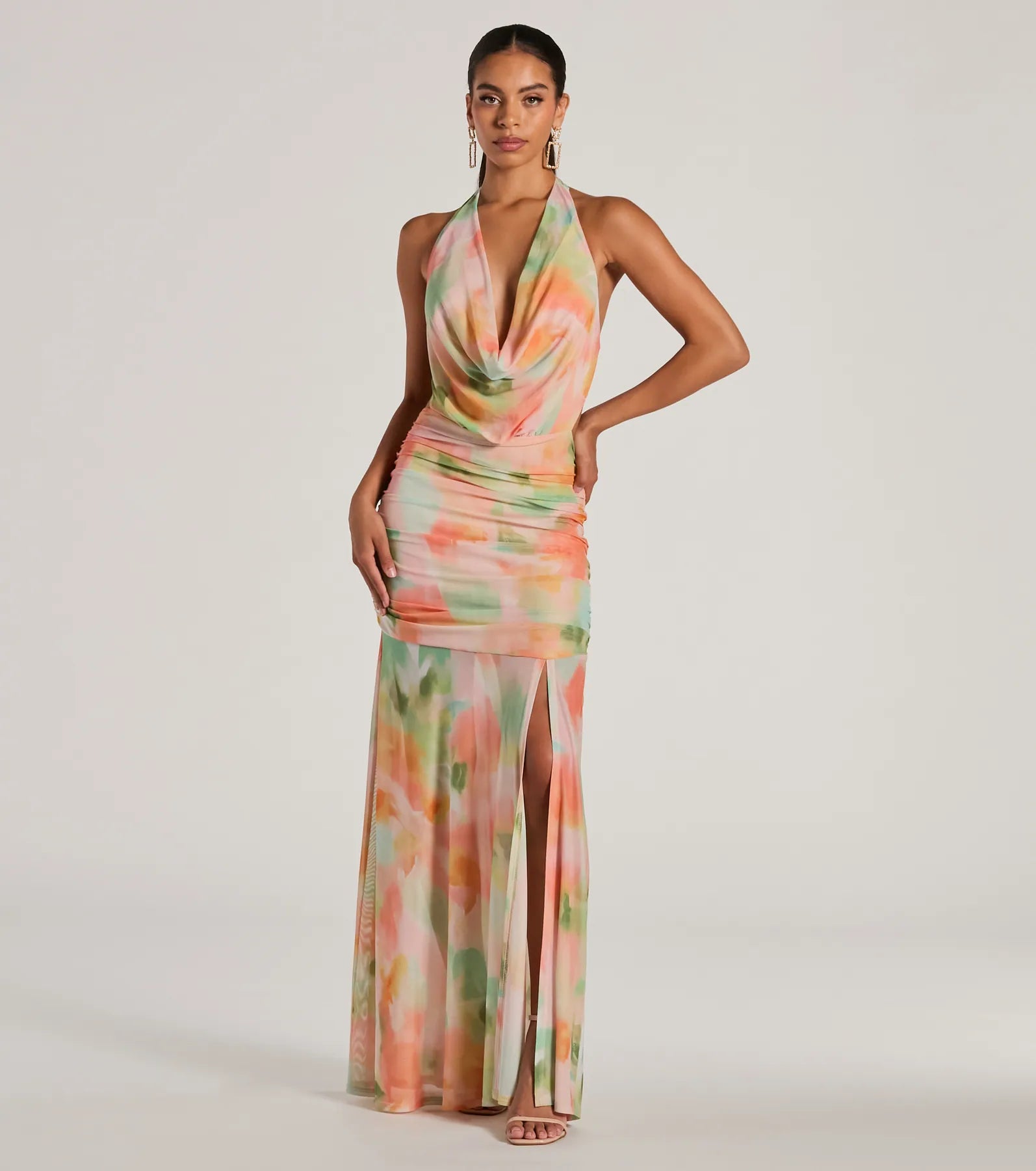Petite - Sized Casual Dresses for Smaller Frames Bohemain Charm Halter Open Back Tie Dye Maxi Dress Petite - Sized Casual Dresses for Smaller Frames Bohemain Charm Halter Open Back Tie Dye Maxi Dress
