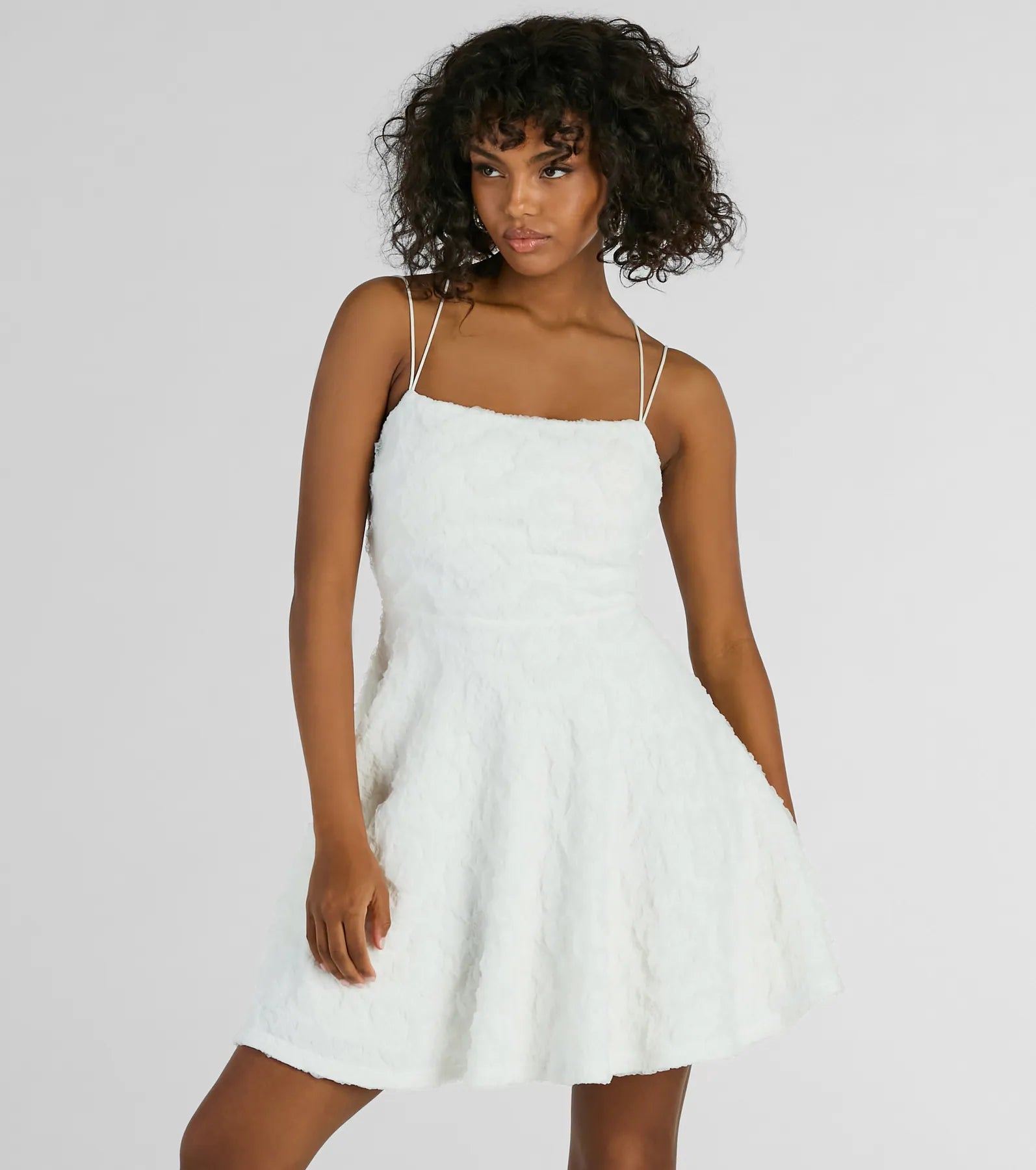 Sleeveless Casual Dresses for Warm Weather Whimsical Beauty Strappy Back Textured Knit Skater Dress Sleeveless Casual Dresses for Warm Weather Whimsical Beauty Strappy Back Textured Knit Skater Dress