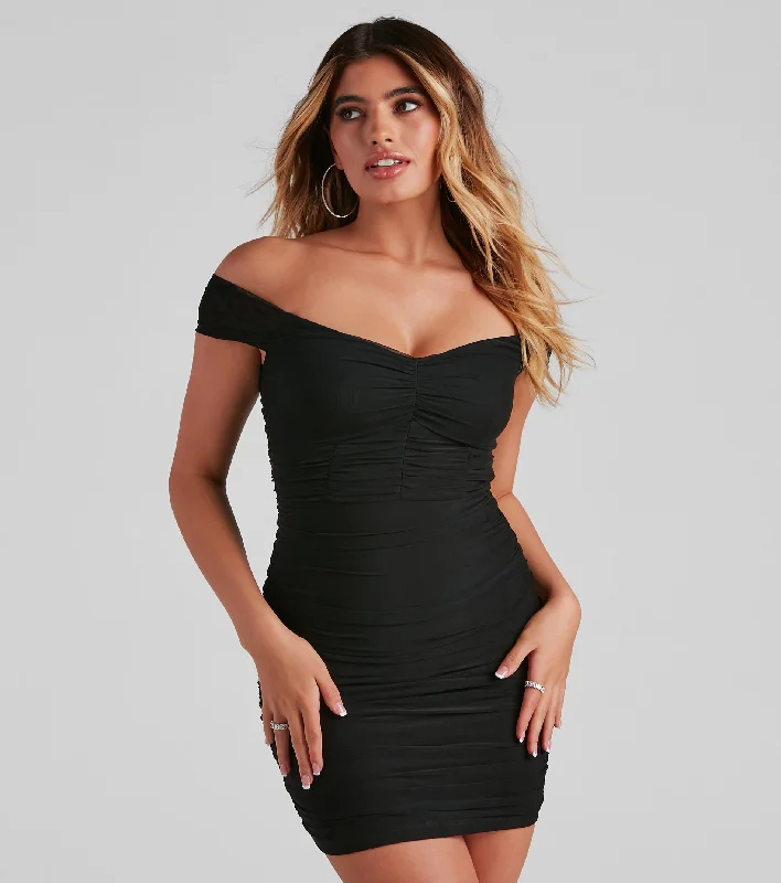 Mini dresses with polka dot patterns A Sultry Moment Mesh Mini Dress