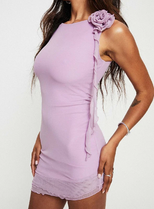 Mini dresses with halter necks for a stylish choice Lorello Mini Dress Purple