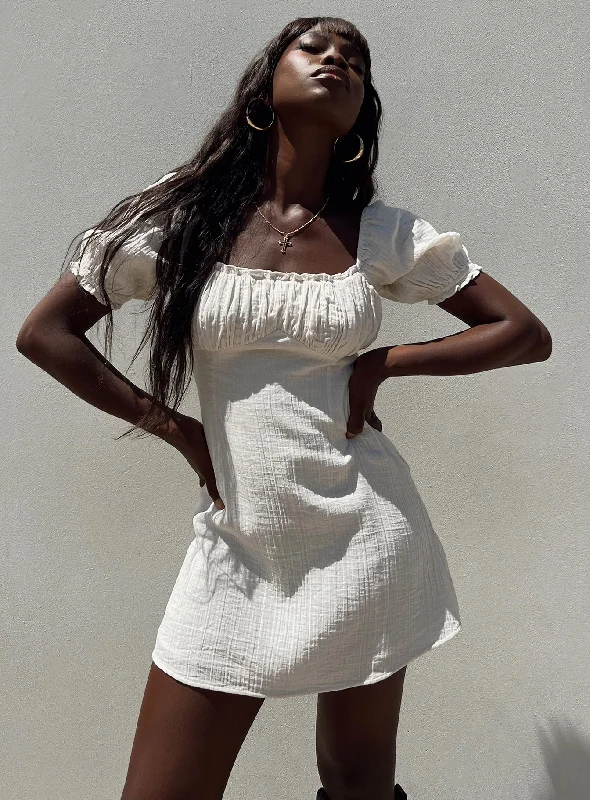 Long - Sleeve Casual Dresses in Lightweight Fabrics​ Langham Mini Dress Ivory