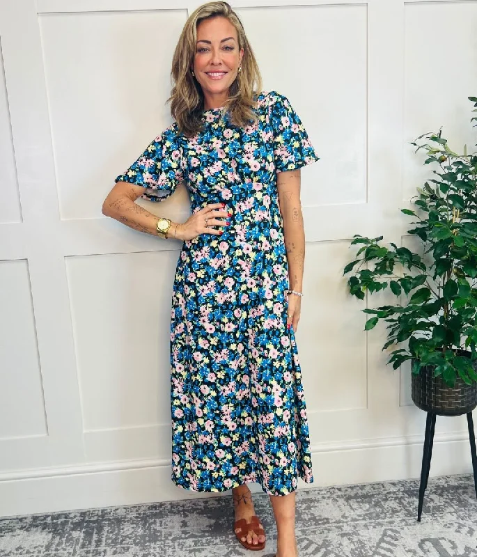 Pocket - Equipped Casual Dresses for Practicality​ Vintage Floral Print Kate Midi Dress