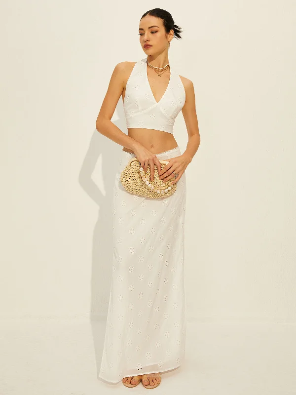 Office - Appropriate Casual Dresses with a Professional Edge Cotton Knotted Backless Skirt Set Office - Appropriate Casual Dresses with a Professional Edge Cotton Knotted Backless Skirt Set