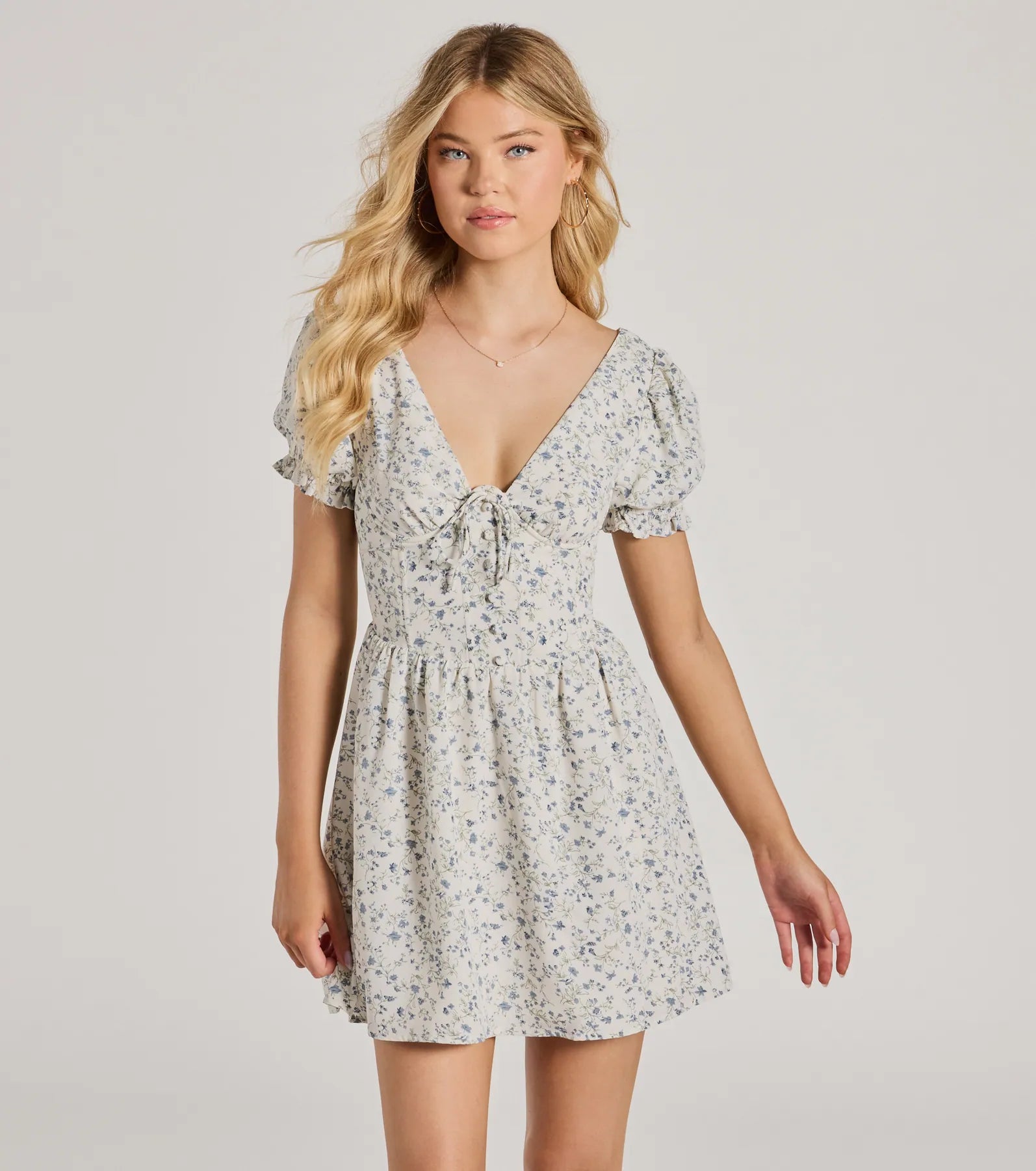 Organic Cotton Casual Dresses for a Natural Choice Darling Babe Floral Woven Puff Sleeve Skater Dress Organic Cotton Casual Dresses for a Natural Choice Darling Babe Floral Woven Puff Sleeve Skater Dress