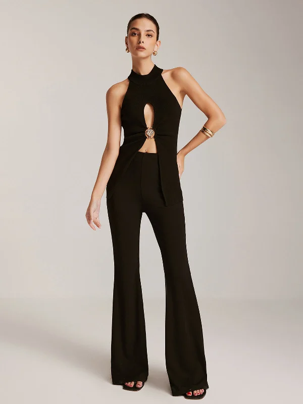 Boho Style Casual Dresses with Fringe Details​ Sexy Cutout Metal-Ring Sweater Vest