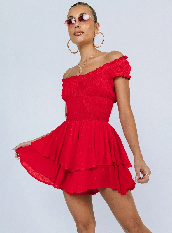 Anti - Wrinkle Casual Dresses for Easy Maintenance​ The Love Galore Romper Red
