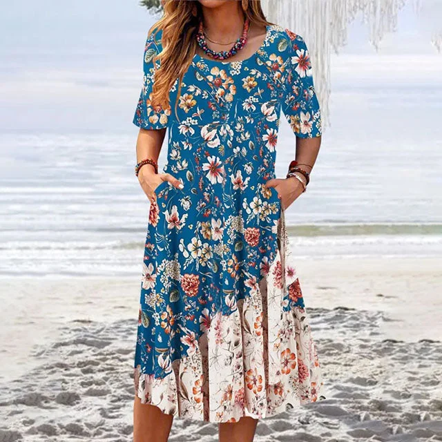 Linen mini dresses for a breathable summer option Floral Casual Dress