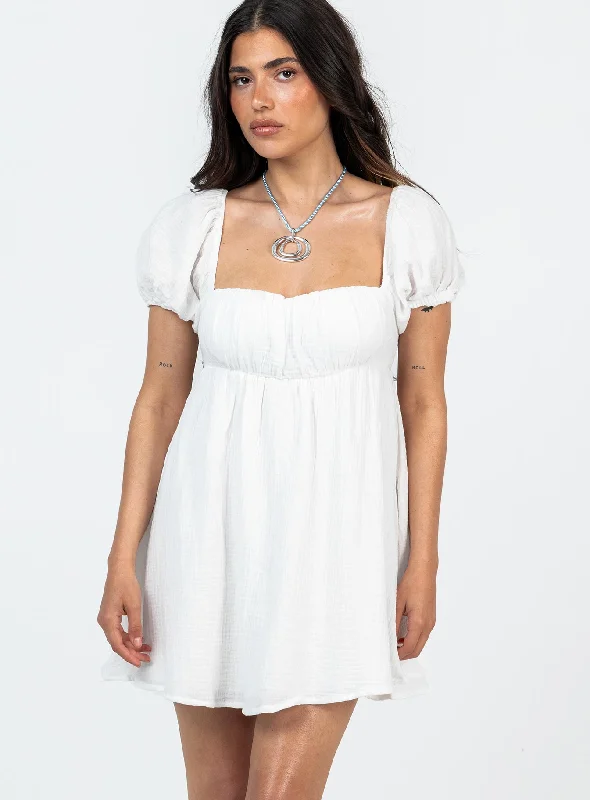 Detachable - Sleeve Casual Dresses for Versatility​ Let's Dance Mini Dress White Petite