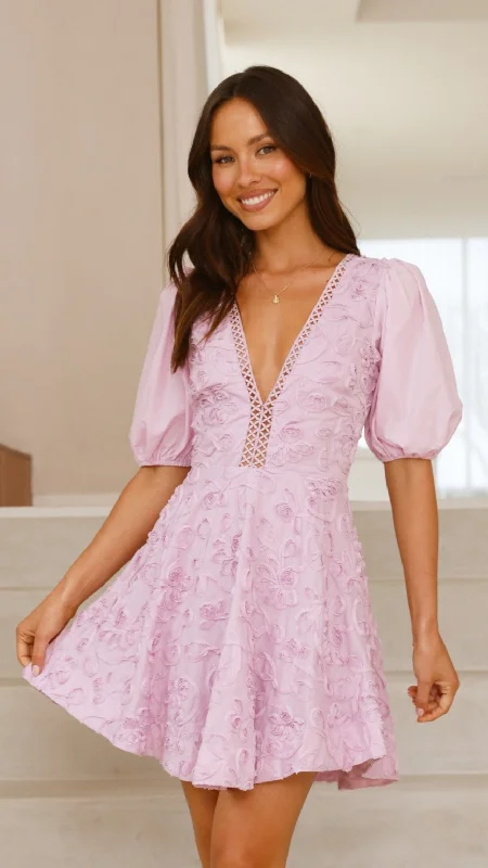 Velvet mini dresses for autumn weddings Calanthe Mini Dress - Lilac