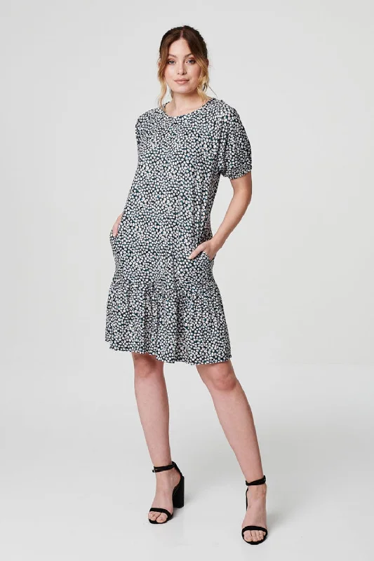 Festival - Inspired Casual Dresses with Bohemian Flair Ditsy Floral Short Tiered Dress Festival - Inspired Casual Dresses with Bohemian Flair Ditsy Floral Short Tiered Dress