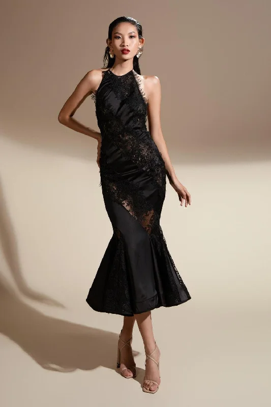 Travel - Friendly Casual Dresses for Comfort on the Go Julia Mermaid Halter Neck Silk Satin Midi Dress Travel - Friendly Casual Dresses for Comfort on the Go Julia Mermaid Halter Neck Silk Satin Midi Dress