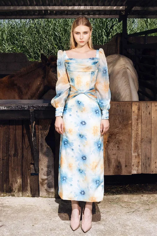 Faux Fur - Lined Casual Dresses for Winter Warmth​ Flera Sheath Twisted Silk Midi Dress