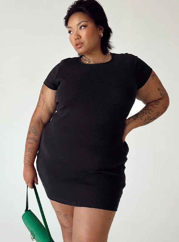 Sun - Protective Casual Dresses for Outdoor Activities​ Classic Mini Dress Black Curve