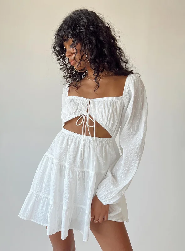 Non - Slip Casual Dresses with Adjustable Straps​ Emelia Mini Dress White
